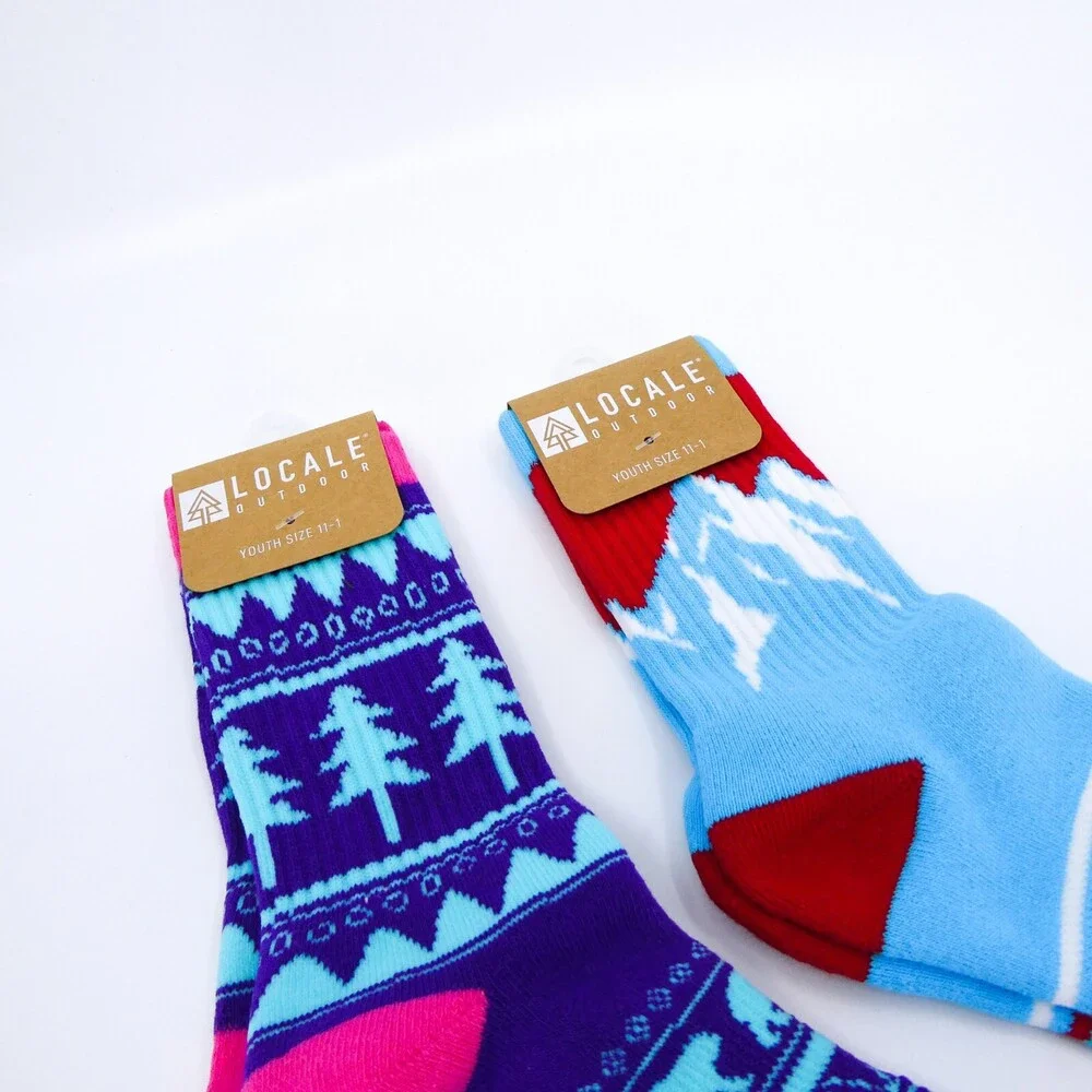 Locale‎ Outdoor Socks 2 Pairs Youth One Size 11 - 1 Nature Winter Sport Ski New